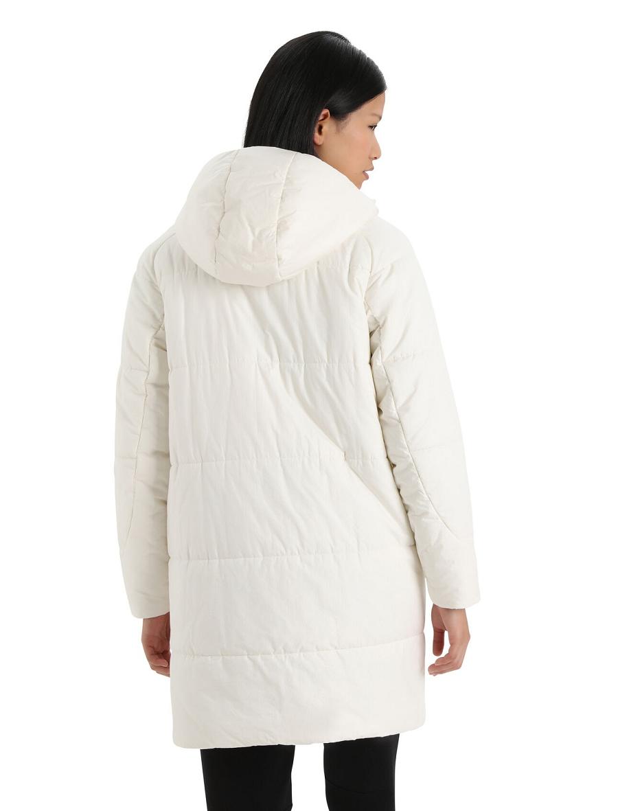 Women's Icebreaker MerinoLoft™ Collingwood II 3Q Hooded Jackets Snow | CA 1292BEXC